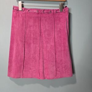 Sorbe Y2K Pink Pleat Suede Lace Skirt Size M